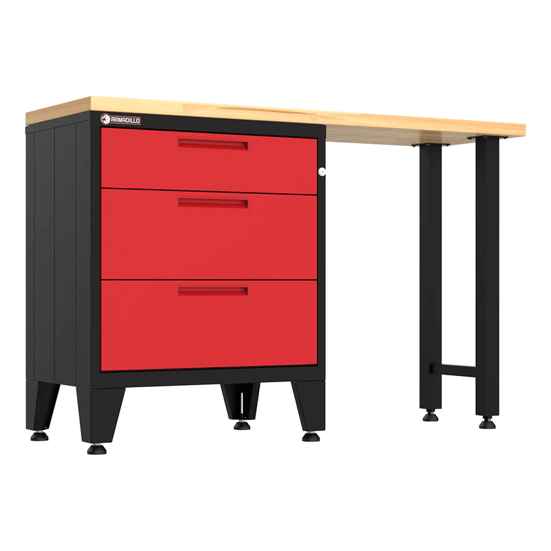 Armadillo Tough Red 2-Piece Garage Tool Cabinet System with Levelers