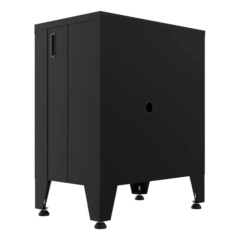 Armadillo Tough Black 2-Piece Garage Cabinet Set with Levelers