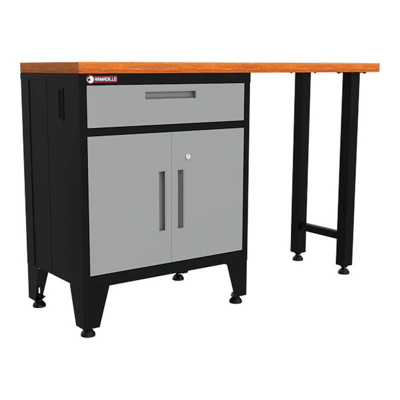 Armadillo Tough Grey 2-Piece Garage Cabinet Set with Levelers