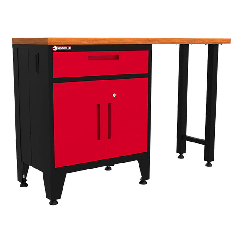 Armadillo Tough Red 2-Piece Garage Cabinet Set with Levelers