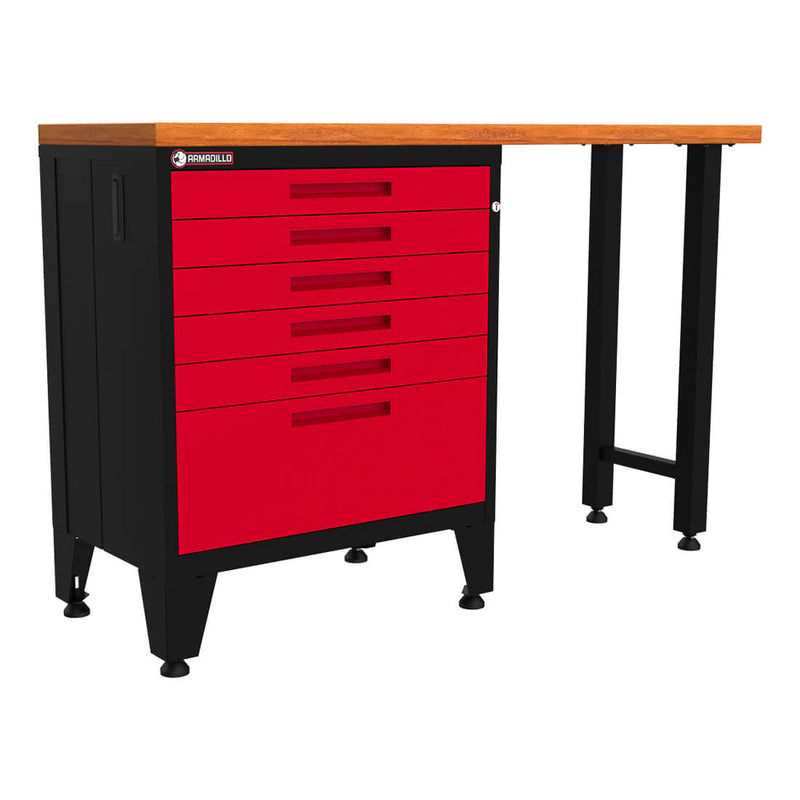 Armadillo Tough Red 2-Piece Garage Tool Cabinet Set with Levelers