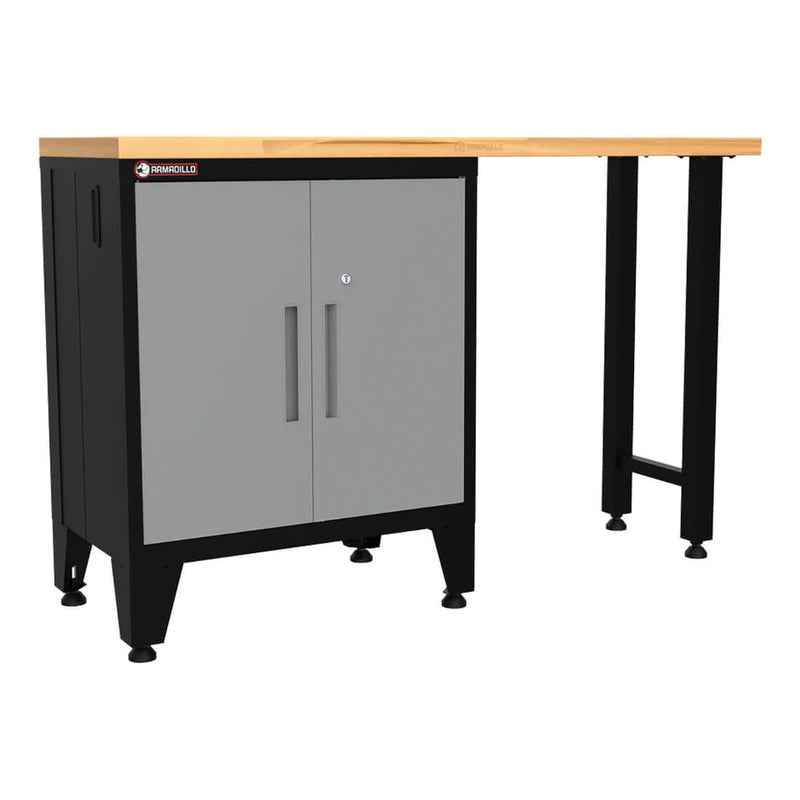 Armadillo Tough Grey 2-Piece Garage Cabinet Kit with Levelers