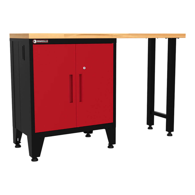 Armadillo Tough Red 2-Piece Garage Cabinet Kit with Levelers