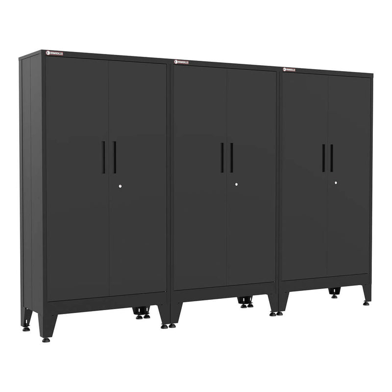 Armadillo Tough Black Gear Locker Tall Cabinet (3-Pack)