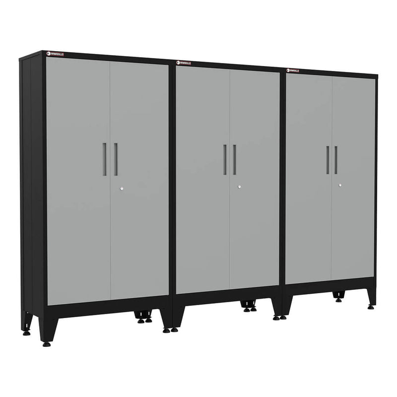 Armadillo Tough Grey Gear Locker Tall Cabinet (3-Pack)