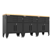 Armadillo Tough Black 4-Piece Garage Cabinet Set with Levelers-AR4PC119B