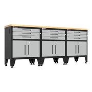 Armadillo Tough Grey 4-Piece Garage Cabinet Set with Levelers-AR4PC119G