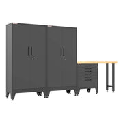 Armadillo Tough Black 4-Piece Garage Cabinet Set with Levelers-AR4PC136B
