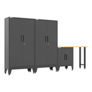 Armadillo Tough Black 4-Piece Garage Cabinet Set with Levelers-AR4PC137B