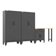Armadillo Tough Black 4-Piece Garage Cabinet Set with Levelers-AR4PC138B