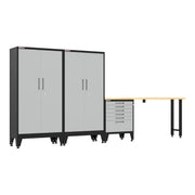 Armadillo Tough Grey 4-Piece Garage Cabinet Set with Levelers-AR4PC139G