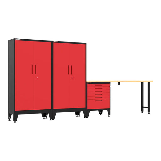Armadillo Tough Red 4-Piece Garage Cabinet Set with Levelers-AR4PC139R