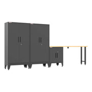 Armadillo Tough Black 4-Piece Garage Cabinet Set with Levelers-AR4PC140B