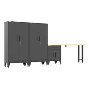 Armadillo Tough Black 4-Piece Garage Cabinet Set with Levelers-AR4PC141B