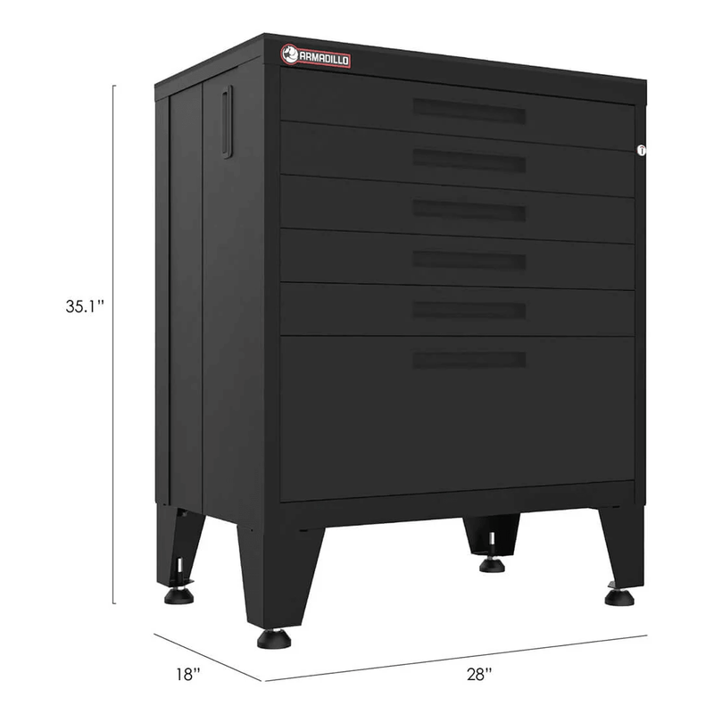 Armadillo Tough Black 4-Piece Garage Cabinet System with Levelers