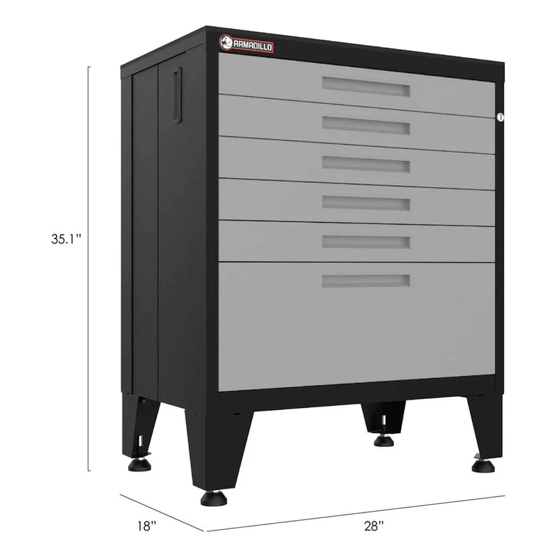 Armadillo Tough Grey 4-Piece Garage Cabinet System with Levelers