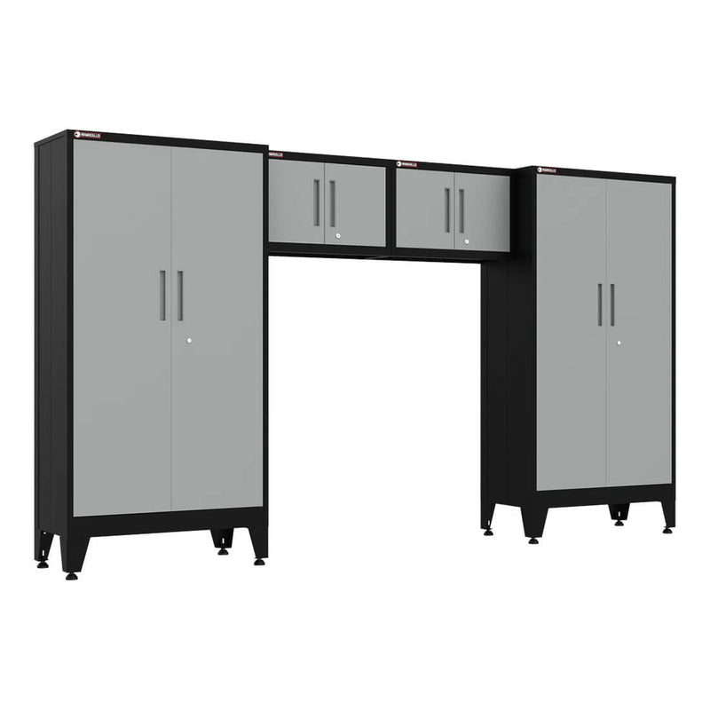 Armadillo Tough Grey 4-Piece Garage Cabinet Configuration with Levelers