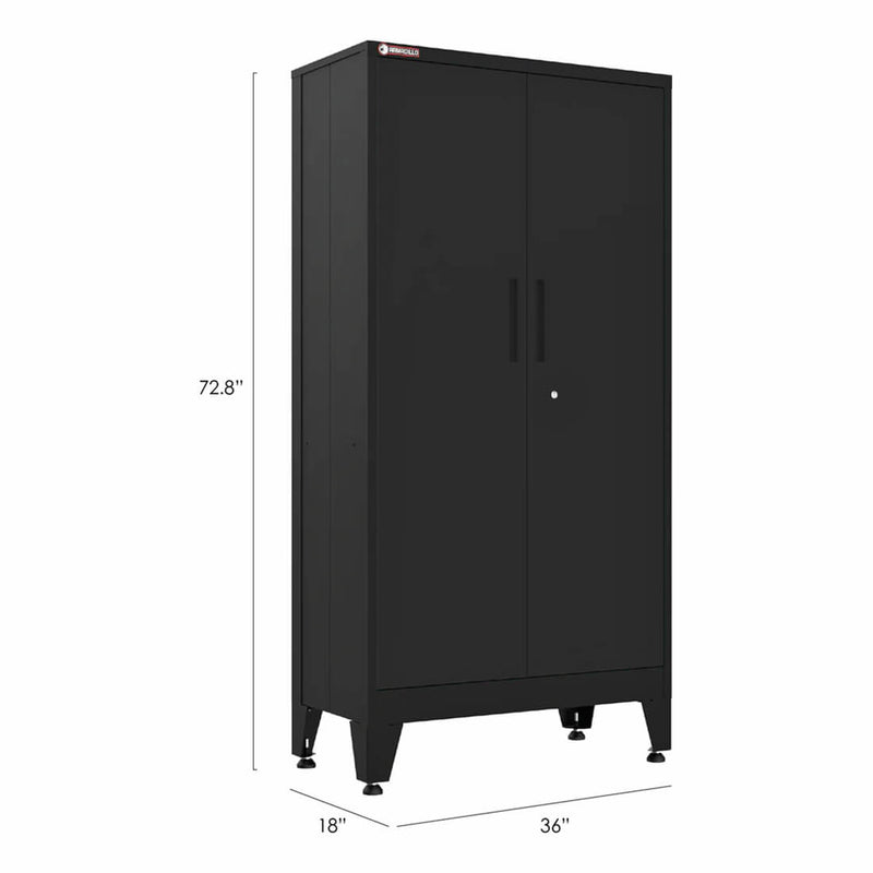 Armadillo Tough Black 5-Piece Garage Cabinet Configuration with Levelers