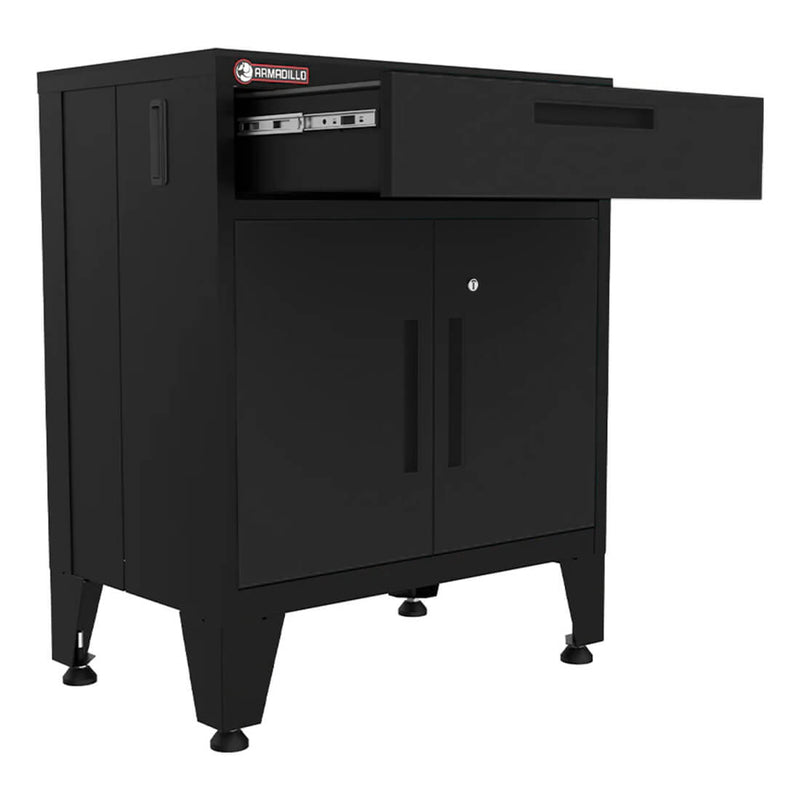 Armadillo Tough Black 5-Piece Garage Cabinet Configuration with Levelers