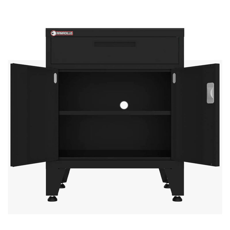 Armadillo Tough Black 5-Piece Garage Cabinet Configuration with Levelers