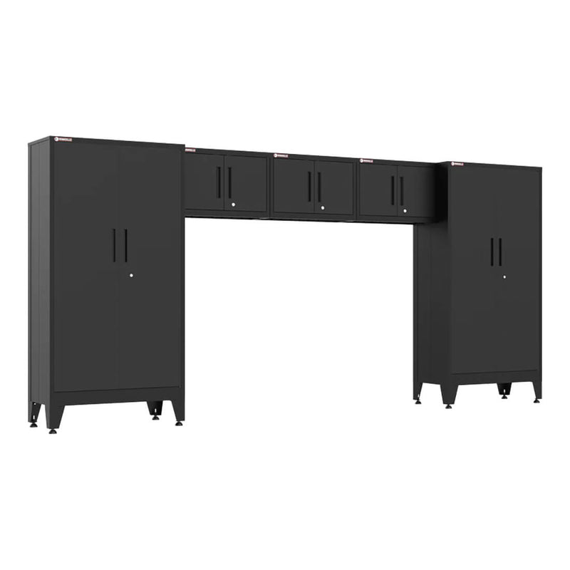 Armadillo Tough Black 5-Piece Garage Cabinet Storage Solution with Levelers