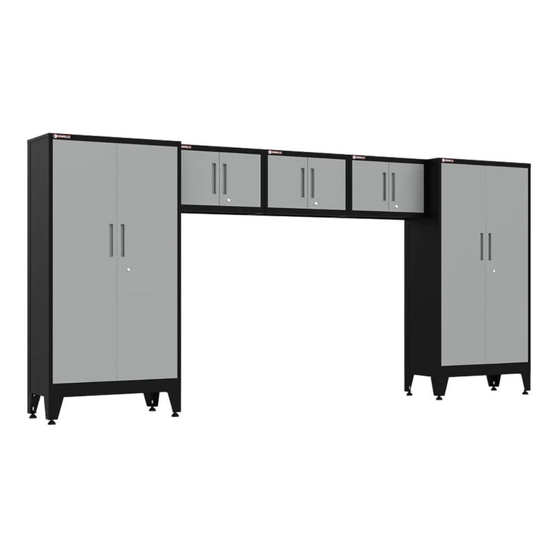 Armadillo Tough Grey 5-Piece Garage Cabinet Storage Solution with Levelers