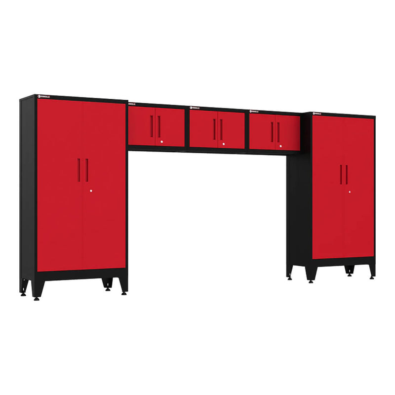 Armadillo Tough Red 5-Piece Garage Cabinet Storage Solution with Levelers