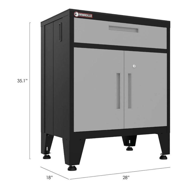 Armadillo Tough Grey 5-Piece Garage Cabinet Storage Combo with Levelers