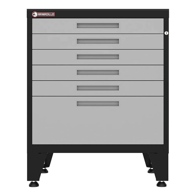 Armadillo Tough Grey 6-Drawer Tool Cabinet with Rubber Work Mat