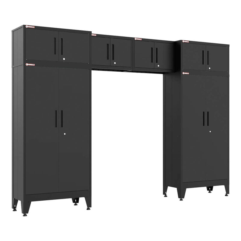 Armadillo Tough Black 6-Piece Garage Cabinet Set with Levelers-AR6PC114B