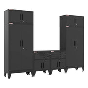 Armadillo Tough Black 6-Piece Garage Cabinet System with Levelers-AR6PC115B