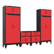 Armadillo Tough Red 6-Piece Garage Cabinet System with Levelers-AR6PC115R