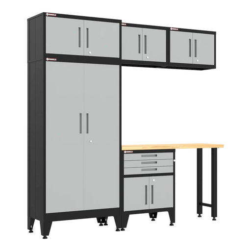 Armadillo Tough Grey 6-Piece Garage Cabinet Set with Levelers-AR6PC116G