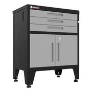 Armadillo Tough Grey 6-Piece Garage Cabinet Set with Levelers and Casters-AR6PC128G