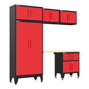 Armadillo Tough Red 6-Piece Garage Cabinet Set with Levelers-AR6PC129R