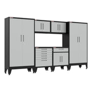 Armadillo Tough Grey 6-Piece Garage Cabinet Set with Levelers and Casters-AR6PC135G