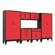 Armadillo Tough Red 6-Piece Garage Cabinet Set with Levelers-AR6PC135R