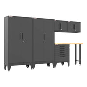 Armadillo Tough Black 6-Piece Garage Cabinet Set with Levelers-AR6PC144B