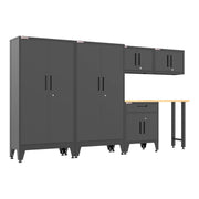 Armadillo Tough Black 6-Piece Garage Cabinet Set with Levelers-AR6PC145B