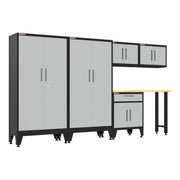 Armadillo Tough Grey 6-Piece Garage Cabinet Set with Levelers-AR6PC145G