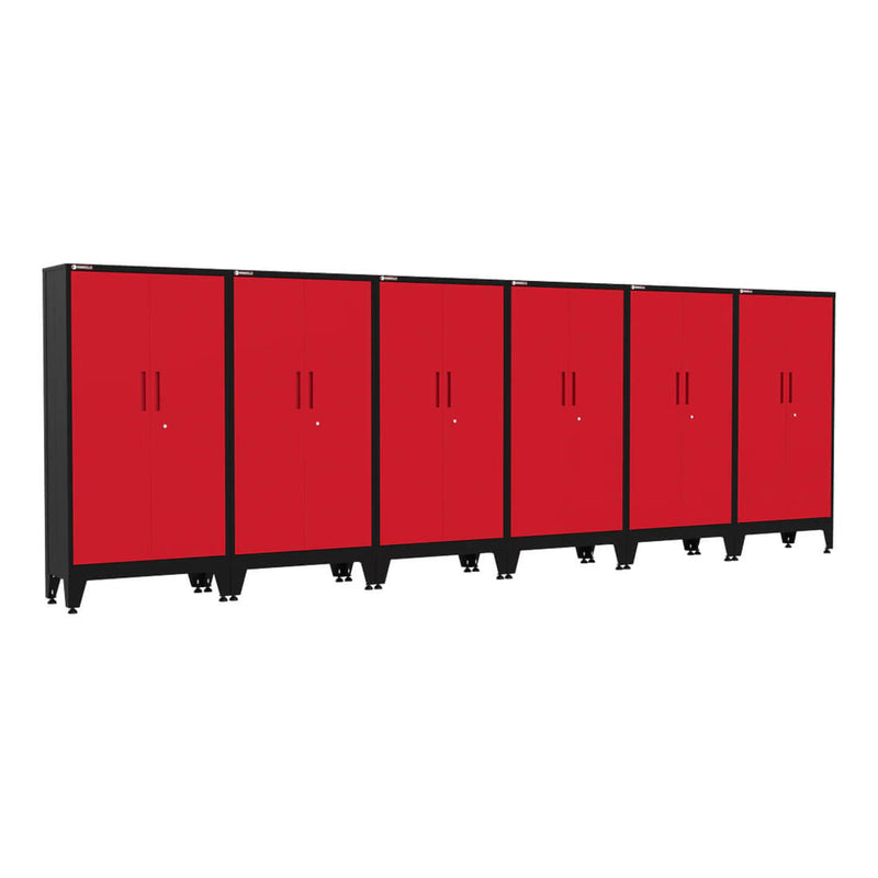 Armadillo Tough Red Gear Locker Tall Cabinet (6-Pack)