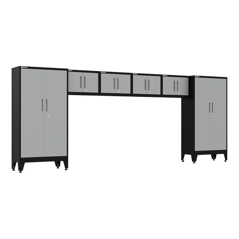 Armadillo Tough Grey 6-Piece Garage Cabinet Kit with Levelers