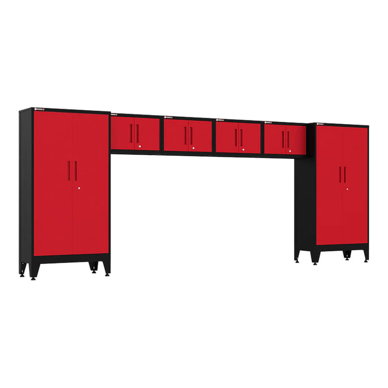 Armadillo Tough Red 6-Piece Garage Cabinet Kit with Levelers