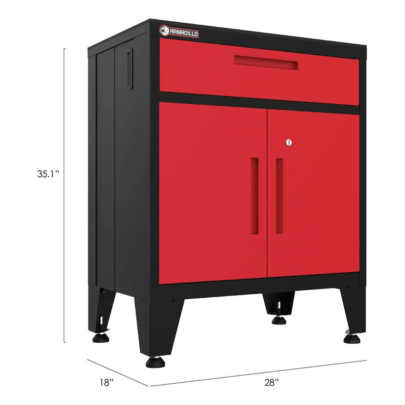 Armadillo Tough Red 6-Piece Garage Cabinet Storage Solution with Levelers