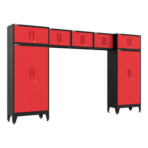 Armadillo Tough Red 7-Piece Garage Cabinet Set with Levelers-AR7PC110R