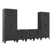 Armadillo Tough Black 7-Piece Garage Cabinet System with Levelers-AR7PC111B