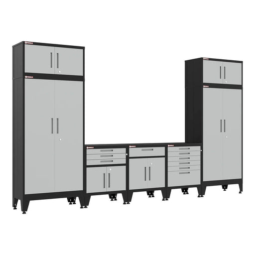 Armadillo Tough Grey 7-Piece Garage Cabinet System with Levelers-AR7PC111G
