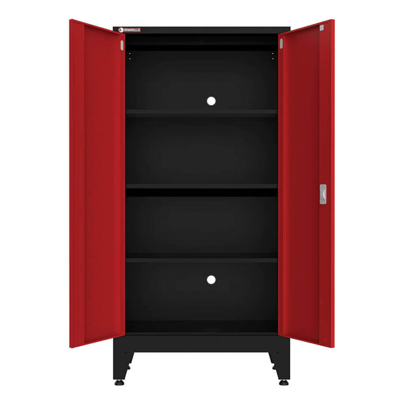 Armadillo Tough Red 7-Piece Garage Cabinet Set with Levelers and Casters-AR7PC125R
