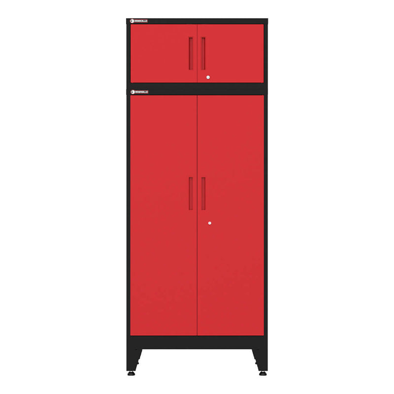 Armadillo Tough Red 7-Piece Garage Cabinet Set with Levelers and Casters-AR7PC125R