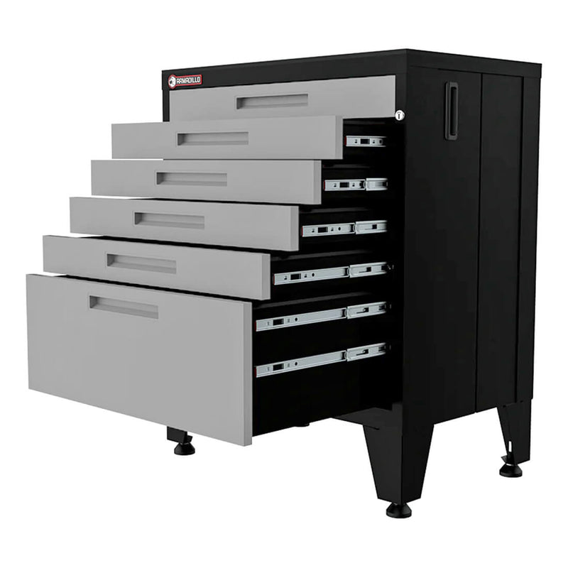 Armadillo Tough Grey 7-Piece Garage Cabinet System with Levelers and Casters